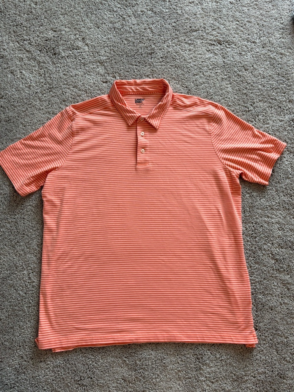 Land’s End Men’s Orange Stripe Polo